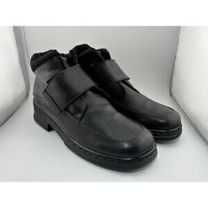 VINTAGE ROMIKA Women's Size 38 / 7.5 Black Faux Leather Cathy Hook & Loop Boots